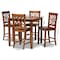 Baxton Studio Caron Modern and Contemporary Walnut Brown Finished Wood 5-Piece Pub Set 187-11433-10903-Zoro - alternate 6